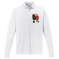 Funny Santa Riding Poodle Christmas, Poodle Family Matching Performance Long Sleeve Polo