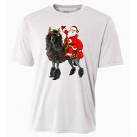 Funny Santa Riding Poodle Christmas, Poodle Family Matching Cooling Performance Crew T-Shirt