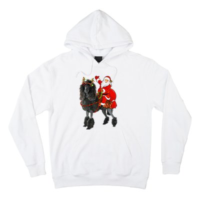 Funny Santa Riding Poodle Christmas, Poodle Family Matching Hoodie