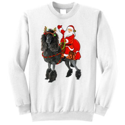 Funny Santa Riding Poodle Christmas, Poodle Family Matching Sweatshirt