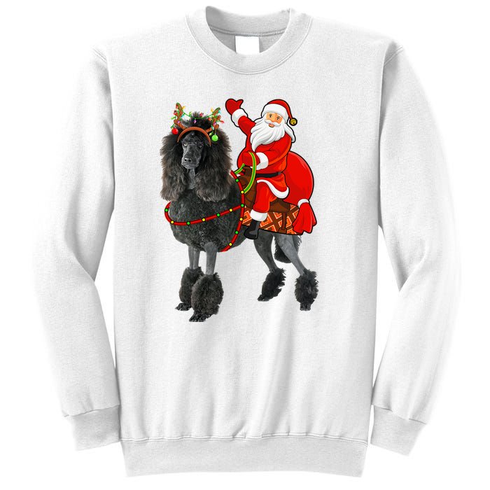 Funny Santa Riding Poodle Christmas, Poodle Family Matching Sweatshirt