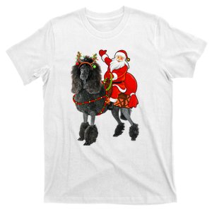 Funny Santa Riding Poodle Christmas, Poodle Family Matching T-Shirt