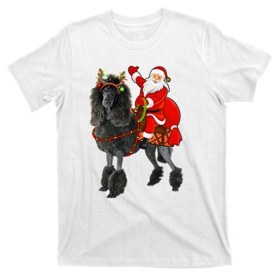 Funny Santa Riding Poodle Christmas, Poodle Family Matching T-Shirt