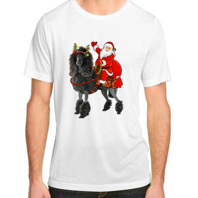 Funny Santa Riding Poodle Christmas, Poodle Family Matching Adult ChromaSoft Performance T-Shirt