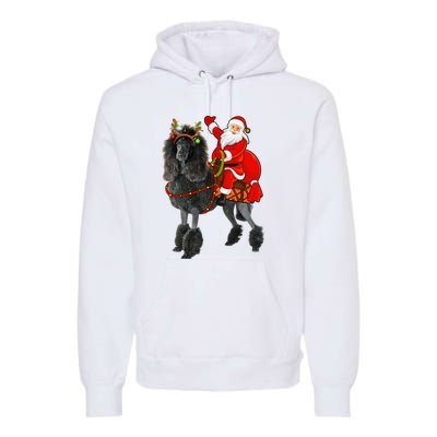 Funny Santa Riding Poodle Christmas, Poodle Family Matching Premium Hoodie