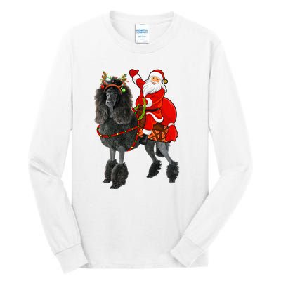 Funny Santa Riding Poodle Christmas, Poodle Family Matching Tall Long Sleeve T-Shirt