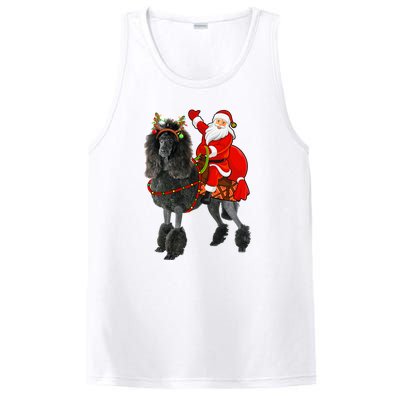 Funny Santa Riding Poodle Christmas, Poodle Family Matching PosiCharge Competitor Tank