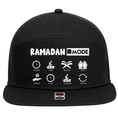 Fasting Salat Ramadan Mode Mubarak Kareem 7 Panel Mesh Trucker Snapback Hat