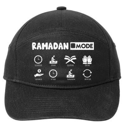 Fasting Salat Ramadan Mode Mubarak Kareem 7-Panel Snapback Hat