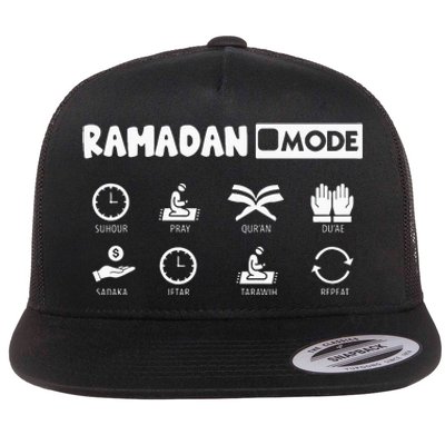 Fasting Salat Ramadan Mode Mubarak Kareem Flat Bill Trucker Hat