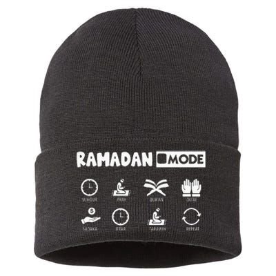 Fasting Salat Ramadan Mode Mubarak Kareem Sustainable Knit Beanie