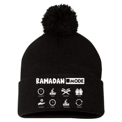 Fasting Salat Ramadan Mode Mubarak Kareem Pom Pom 12in Knit Beanie