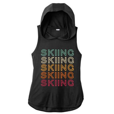 Funny Skiing Retro Ski Vintage Skiing Funny Gift Ladies PosiCharge Tri-Blend Wicking Draft Hoodie Tank