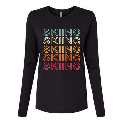 Funny Skiing Retro Ski Vintage Skiing Funny Gift Womens Cotton Relaxed Long Sleeve T-Shirt