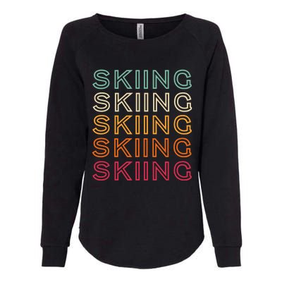 Funny Skiing Retro Ski Vintage Skiing Funny Gift Womens California Wash Sweatshirt