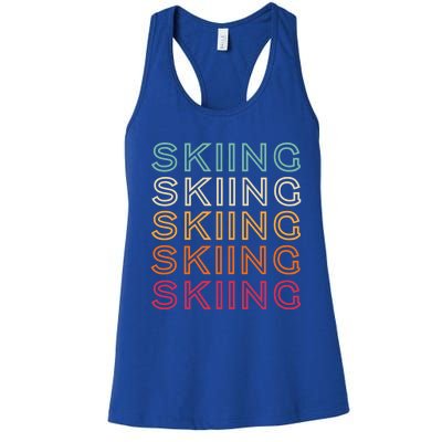 Funny Skiing Retro Ski Vintage Skiing Funny Gift Women's Racerback Tank