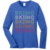 Funny Skiing Retro Ski Vintage Skiing Funny Gift Ladies Long Sleeve Shirt