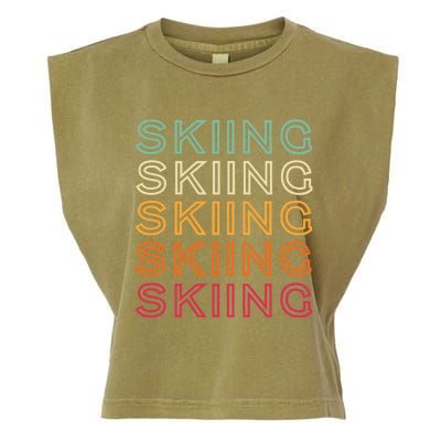 Funny Skiing Retro Ski Vintage Skiing Funny Gift Garment-Dyed Women's Muscle Tee