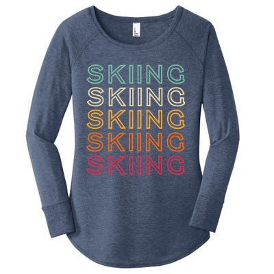 Funny Skiing Retro Ski Vintage Skiing Funny Gift Women's Perfect Tri Tunic Long Sleeve Shirt