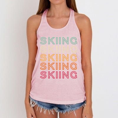 Funny Skiing Retro Ski Vintage Skiing Funny Gift Women's Knotted Racerback Tank