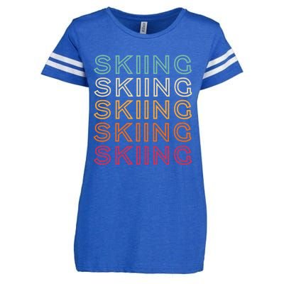 Funny Skiing Retro Ski Vintage Skiing Funny Gift Enza Ladies Jersey Football T-Shirt