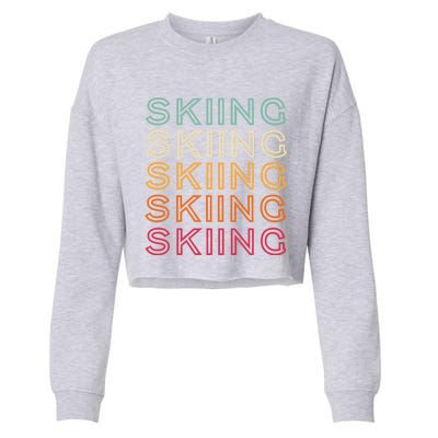 Funny Skiing Retro Ski Vintage Skiing Funny Gift Cropped Pullover Crew