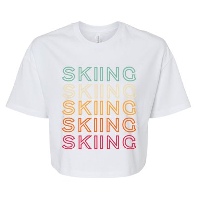 Funny Skiing Retro Ski Vintage Skiing Funny Gift Bella+Canvas Jersey Crop Tee