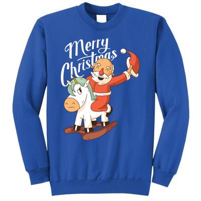 Funny Santa Riding Xmas Unicorn Rodeo Merry Christmas Gift Sweatshirt