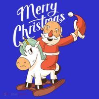 Funny Santa Riding Xmas Unicorn Rodeo Merry Christmas Gift Tall T-Shirt