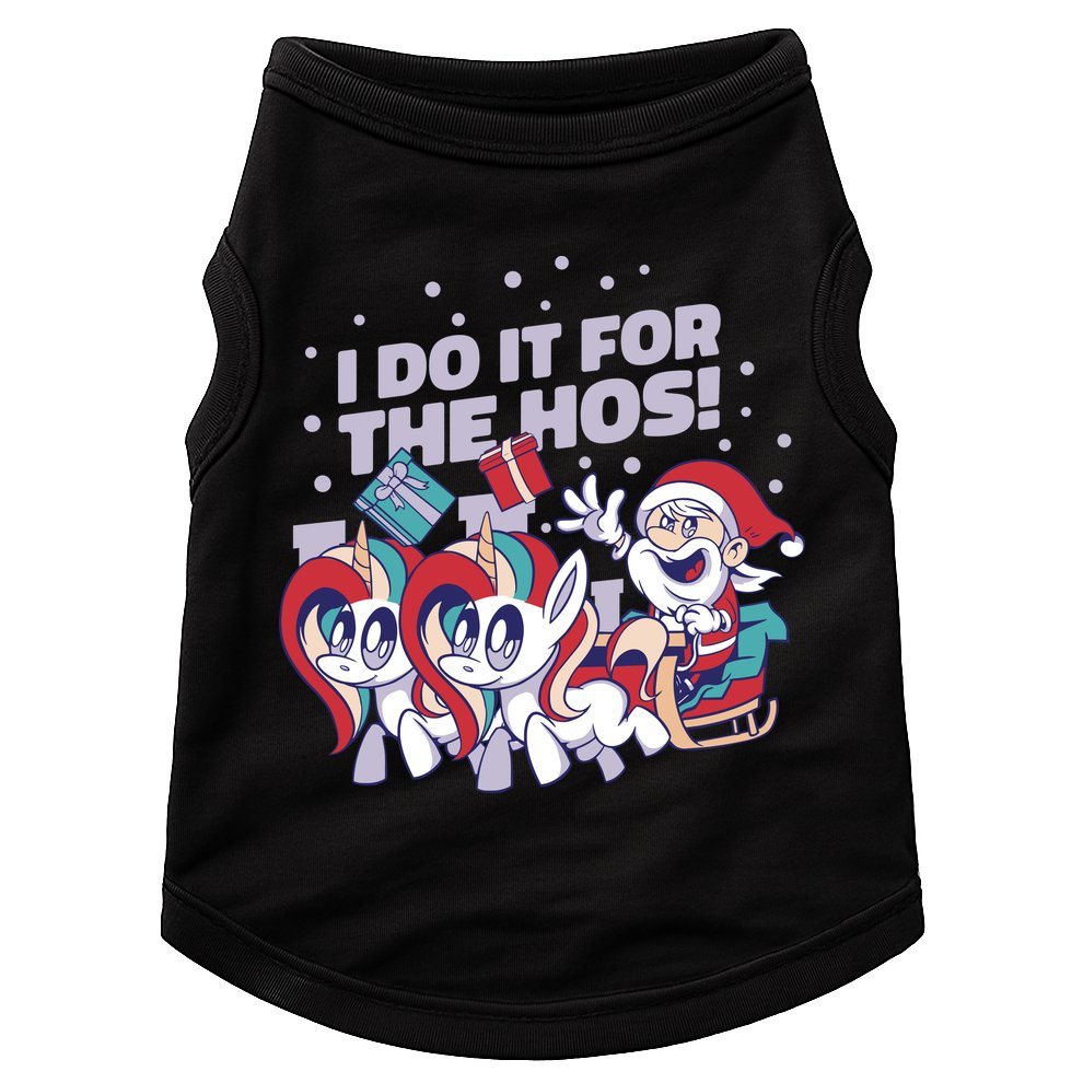 Funny Santa Riding Sleighs With Unicorns Doggie Tank