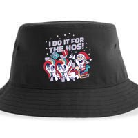 Funny Santa Riding Sleighs With Unicorns Sustainable Bucket Hat
