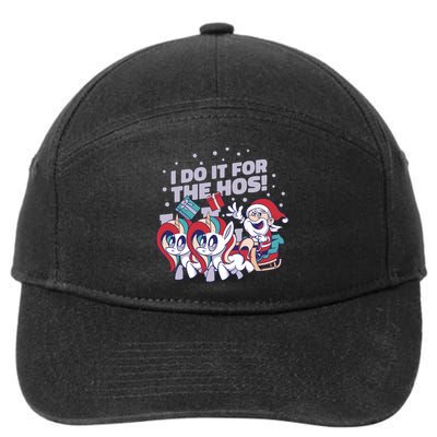 Funny Santa Riding Sleighs With Unicorns 7-Panel Snapback Hat