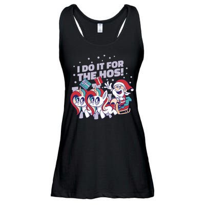 Funny Santa Riding Sleighs With Unicorns Ladies Essential Flowy Tank