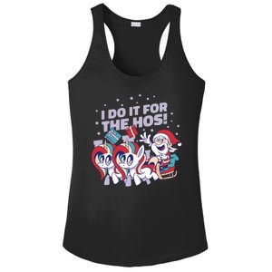 Funny Santa Riding Sleighs With Unicorns Ladies PosiCharge Competitor Racerback Tank