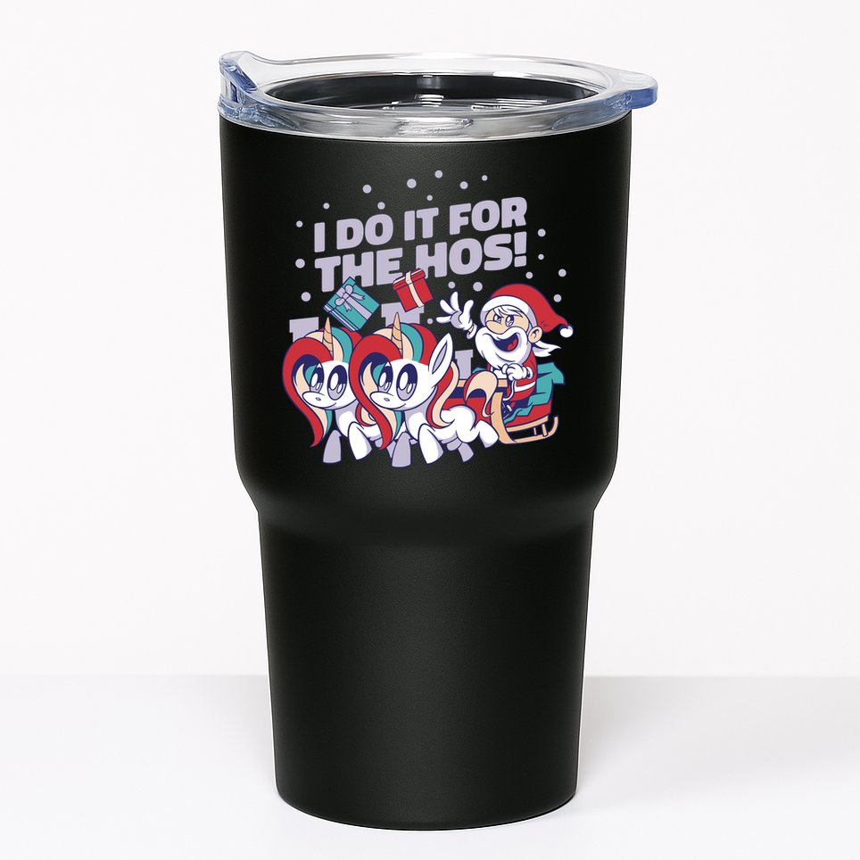 Funny Santa Riding Sleighs With Unicorns Tumbler