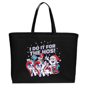 Funny Santa Riding Sleighs With Unicorns Cotton Canvas Jumbo Tote