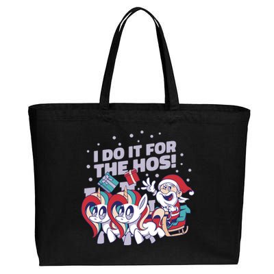 Funny Santa Riding Sleighs With Unicorns Cotton Canvas Jumbo Tote