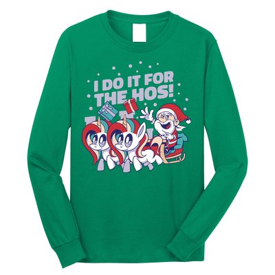 Funny Santa Riding Sleighs With Unicorns Long Sleeve Shirt