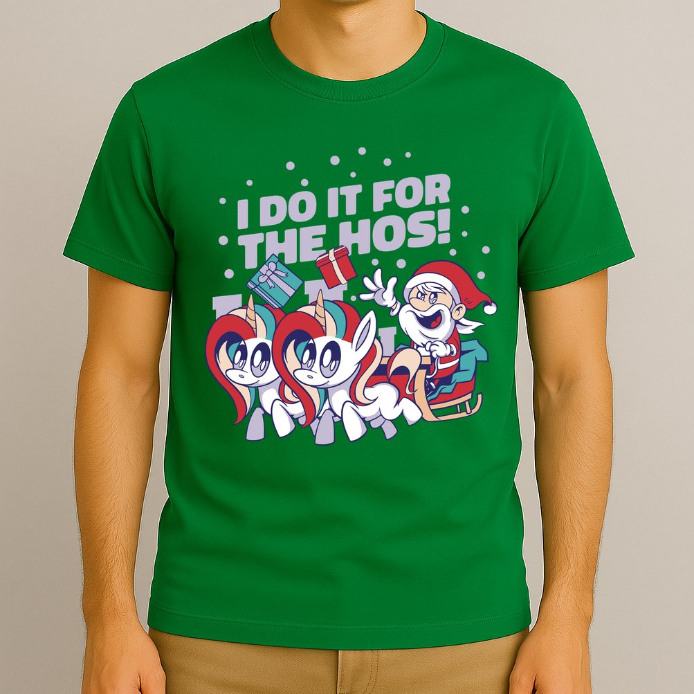 Funny Santa Riding Sleighs With Unicorns T-Shirt