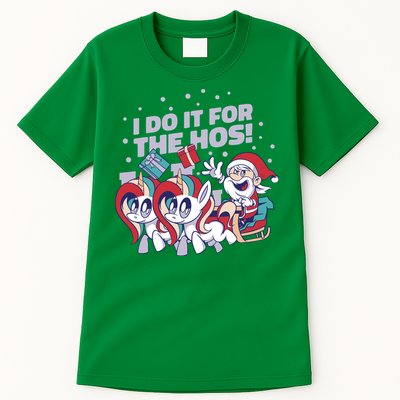 Funny Santa Riding Sleighs With Unicorns Tall T-Shirt