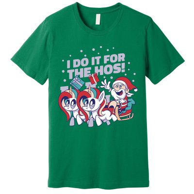 Funny Santa Riding Sleighs With Unicorns Premium T-Shirt