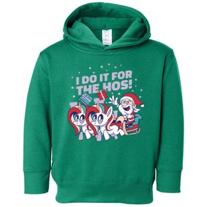 Funny Santa Riding Sleighs With Unicorns Toddler Hoodie