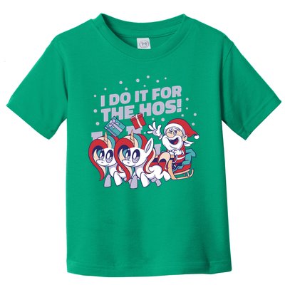 Funny Santa Riding Sleighs With Unicorns Toddler T-Shirt