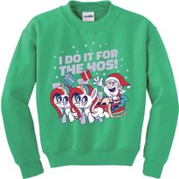 Funny Santa Riding Sleighs With Unicorns Kids Sweatshirt