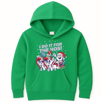 Funny Santa Riding Sleighs With Unicorns Kids Hoodie
