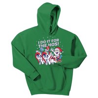 Funny Santa Riding Sleighs With Unicorns Kids Hoodie