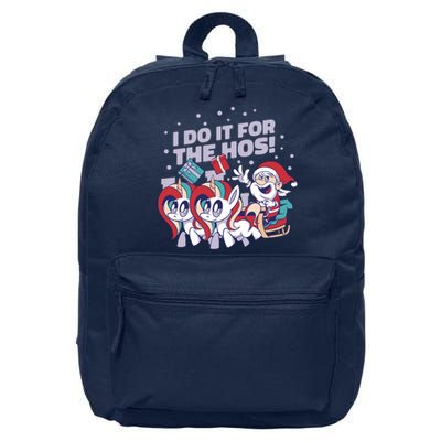 Funny Santa Riding Sleighs With Unicorns 16 in Basic Backpack