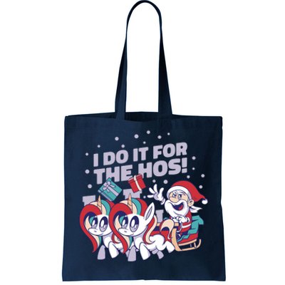 Funny Santa Riding Sleighs With Unicorns Tote Bag