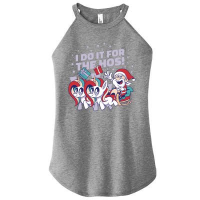 Funny Santa Riding Sleighs With Unicorns Women’s Perfect Tri Rocker Tank