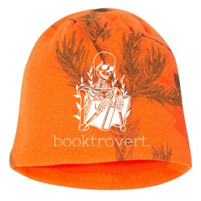 Funny Skeleton Reading Book Lover Booktrovert Gift Kati - Camo Knit Beanie